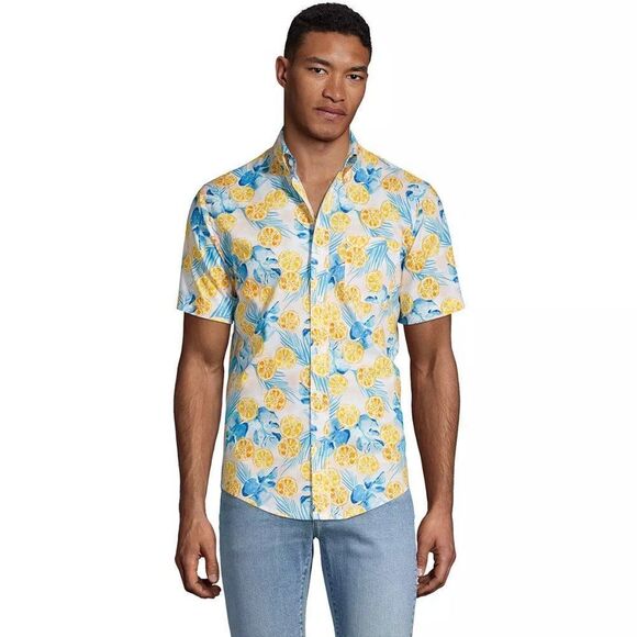 Lands' End Traditional-Fit Essential Lightweight Poplin Button-Down Shirt - Picture 1 of 3